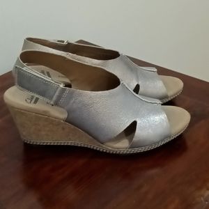 Clarks cork wedges